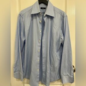 Boss Hugo Boss Men Button Down Dress Shirt 17 34/35 large XL blue